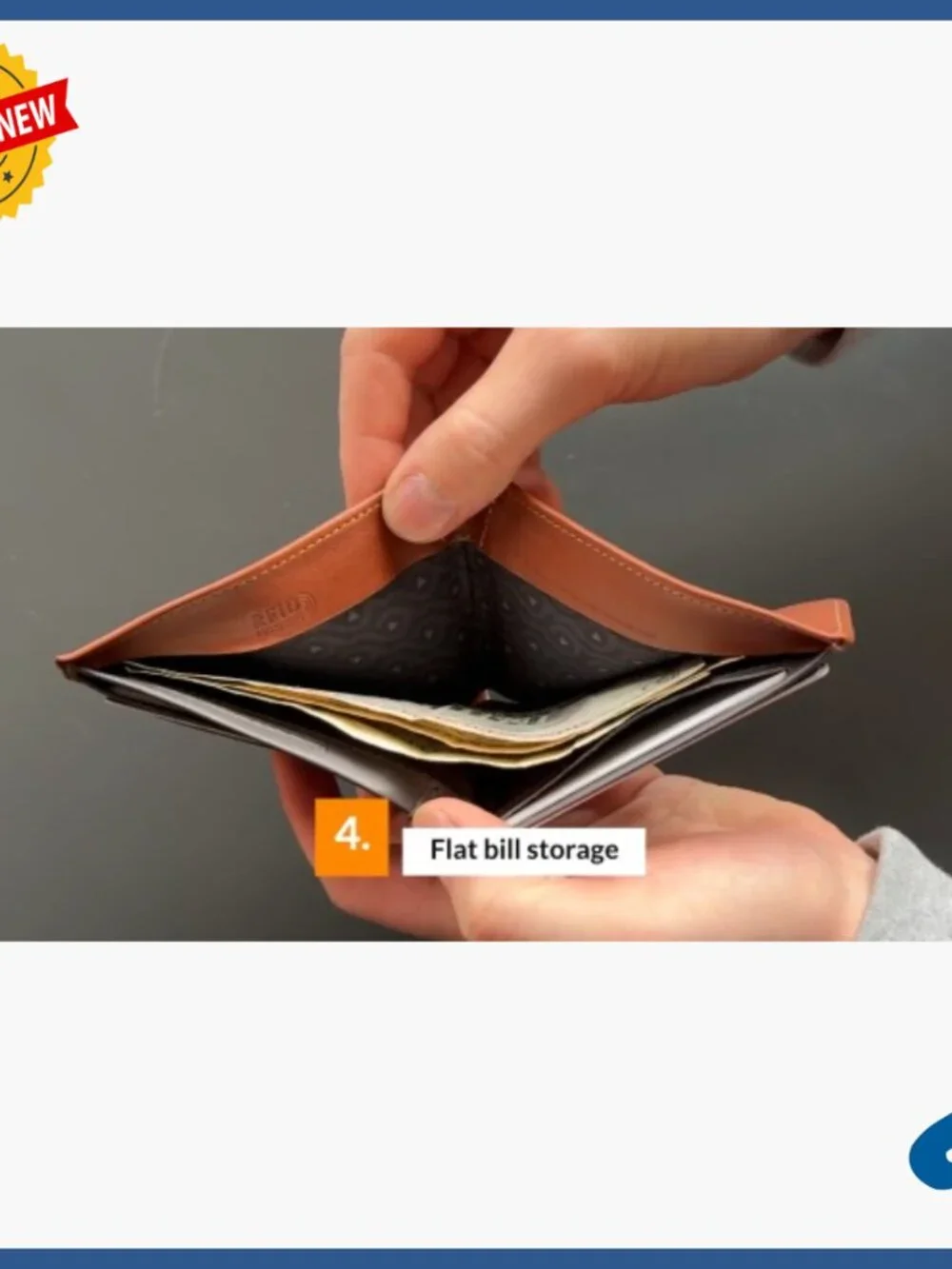 Slim Leather Bifold Wallet RFID Protected Holds 12 Cards Coin Pouch